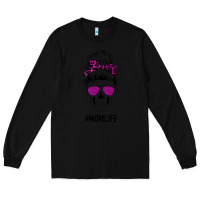 Black Purple Glitter, Leopard Patterned Mom Skull Long Sleeve Tee - Bettercallsaul