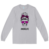 Moon Dust Purple Glitter, Leopard Patterned Mom Skull Long Sleeve Tee - Bettercallsaul