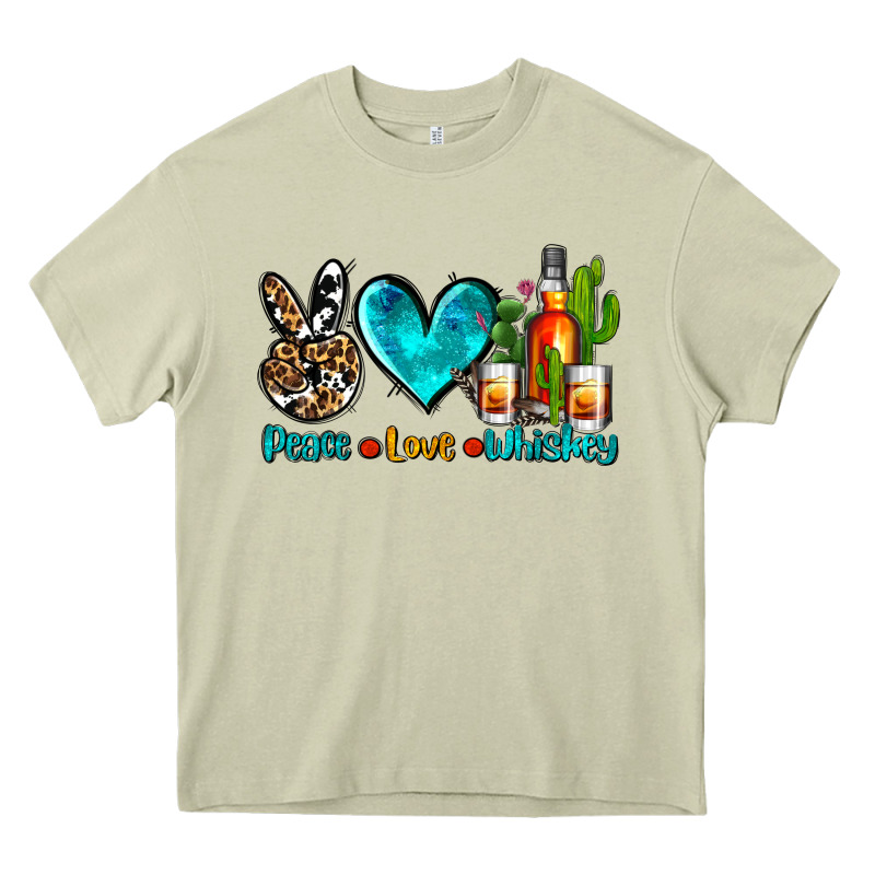 Peace Love Whiskey Heavy Core Tee by AdoDesignShop | Teevron