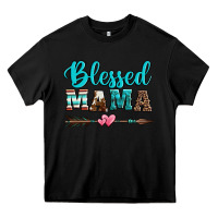 Black blessed mama serape cowhide turquoise Heavy Core Tee - Jasminsmagicworld