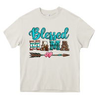 Cream blessed mama serape cowhide turquoise Heavy Core Tee - Jasminsmagicworld