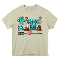 Mossy blessed mama serape cowhide turquoise Heavy Core Tee - Jasminsmagicworld