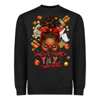 Black santa favorite tax specialist afro messy bun Heavyweight Sweatshirt - texasbilliewilder