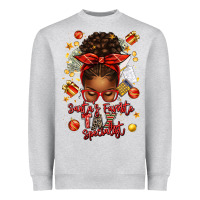 Heather Grey santa favorite tax specialist afro messy bun Heavyweight Sweatshirt - texasbilliewilder