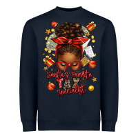 Navy santa favorite tax specialist afro messy bun Heavyweight Sweatshirt - texasbilliewilder