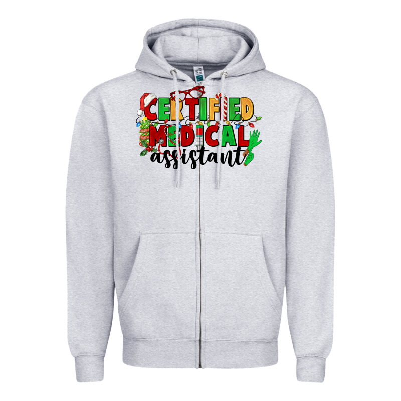 Certified Medical Assistant Zipper Hoodie by CowGirlArtShop | Teevron