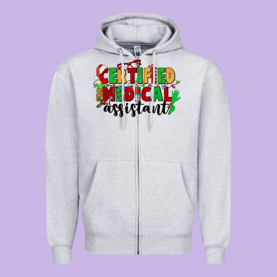 Certified Medical Assistant Zipper Hoodie Designed By Cowgirlartshop