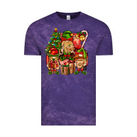 Cloud Purple Christmas Elf Truck Vintage Tee - BundleAndBundleShop