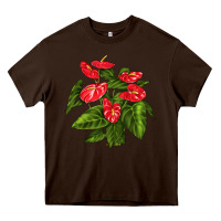 Chocolate Brown anthurium Heavy Core Tee - LillyAllenDesigns