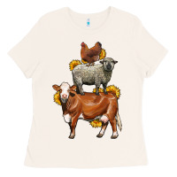 Bone farm animals stack Ladies Tee - LillyAllenDesigns