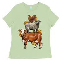 Matcha farm animals stack Ladies Tee - LillyAllenDesigns