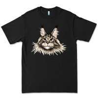 Black Maine Coon Cat Face Premium Tee - LillyAllenDesigns