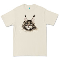 Bone Maine Coon Cat Face Premium Tee - LillyAllenDesigns