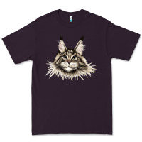 Plum Maine Coon Cat Face Premium Tee - LillyAllenDesigns