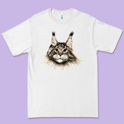 Maine Coon Cat Face Premium Tee Designed By Lillyallendesigns
