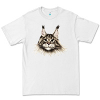 White Maine Coon Cat Face Premium Tee - LillyAllenDesigns