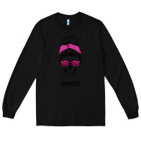 Black Pink Glitter, Leopard Pattern Mom Skull Long Sleeve Tee - Bettercallsaul