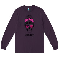 Plum Pink Glitter, Leopard Pattern Mom Skull Long Sleeve Tee - Bettercallsaul