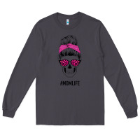 Smoke Pink Glitter, Leopard Pattern Mom Skull Long Sleeve Tee - Bettercallsaul