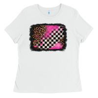 White racing leopard background Ladies Tee - Jasminsmagicworld