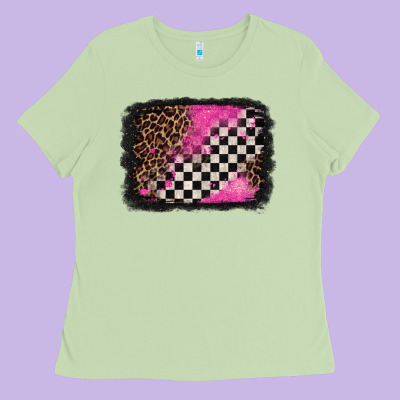 Racing Leopard Background Ladies Tee Designed By Jasminsmagicworld