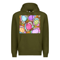 Army Green Easter eggs daisies carrots Premium Hoodie - OliviaCreatesArt