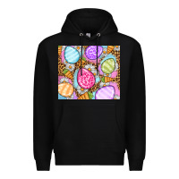 Black Easter eggs daisies carrots Premium Hoodie - OliviaCreatesArt