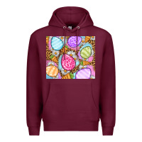 Burgundy Easter eggs daisies carrots Premium Hoodie - OliviaCreatesArt
