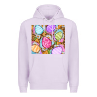 Lilac Easter eggs daisies carrots Premium Hoodie - OliviaCreatesArt