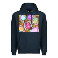 Navy Easter eggs daisies carrots Premium Hoodie - OliviaCreatesArt