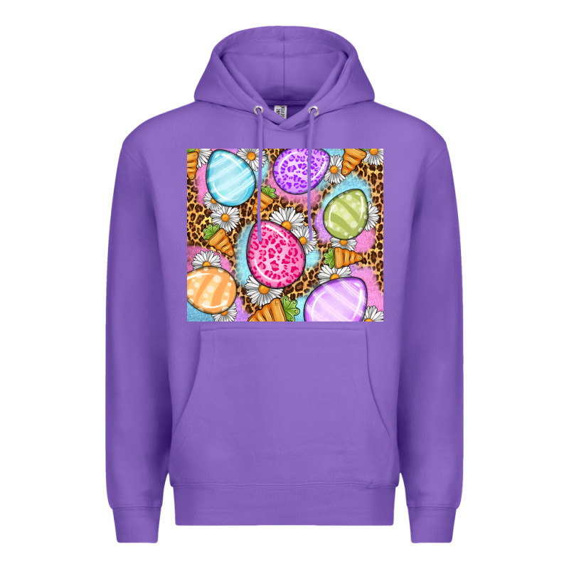 Easter Eggs Daisies Carrots Premium Hoodie by OliviaCreatesArt | Teevron