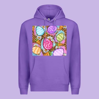 Easter Eggs Daisies Carrots Premium Hoodie Designed By Oliviacreatesart