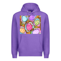 Purple Easter eggs daisies carrots Premium Hoodie - OliviaCreatesArt