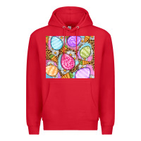 Red Easter eggs daisies carrots Premium Hoodie - OliviaCreatesArt