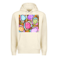 Sandshell Easter eggs daisies carrots Premium Hoodie - OliviaCreatesArt
