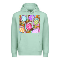 Seafoam Easter eggs daisies carrots Premium Hoodie - OliviaCreatesArt