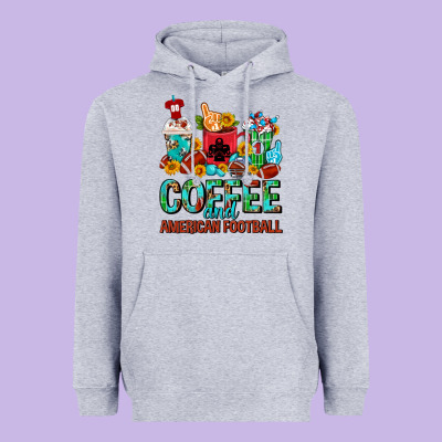 Coffee And American Football Coffee Cups Heavyweight Hoodie Designed By Fadigitalartstudio
