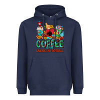 Navy Coffee And American Football Coffee Cups Heavyweight Hoodie - FaDigitalArtStudio