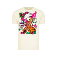 Vintage Arctic Pink Christmas Breast Cancer Ribbon Basketball Vintage Tee - BundleAndBundleShop
