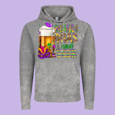Mardi Gras And Beer Vintage Hoodie Designed By Bundleandbundleshop