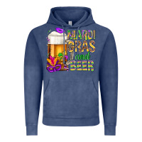 Vintage Denim Mardi Gras and beer Vintage Hoodie - BundleAndBundleShop
