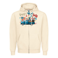 Sandshell happy 4th of july gnome truck Zipper Hoodie - CowGirlArtShop