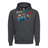 Smoke happy 4th of july gnome truck Zipper Hoodie - CowGirlArtShop