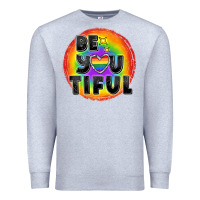 Heather Grey Be you tiful pride Premium Sweatshirt - FaDigitalArtStudio