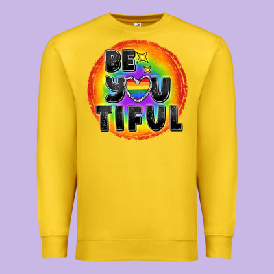 Be You Tiful Pride Premium Sweatshirt Designed By Fadigitalartstudio