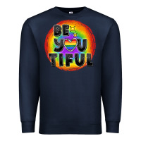 Navy Be you tiful pride Premium Sweatshirt - FaDigitalArtStudio