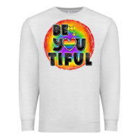 Oatmeal Heather Be you tiful pride Premium Sweatshirt - FaDigitalArtStudio
