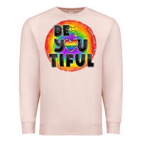 Pale Pink Be you tiful pride Premium Sweatshirt - FaDigitalArtStudio
