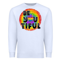 White Be you tiful pride Premium Sweatshirt - FaDigitalArtStudio