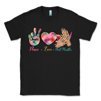 Black Peace Love Nail Hustler Classic Tee - BundleAndBundleShop